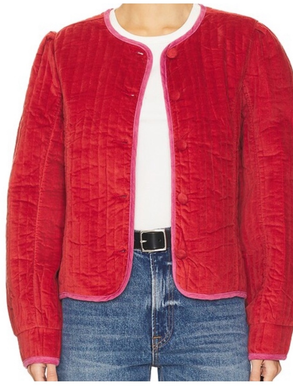 Free People Natalia Quilted Jacket In Sweet Heart